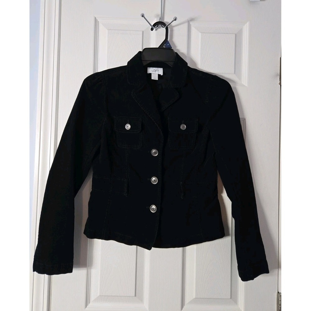 Ann Taylor Loft Women's Black Corduroy Jacket Size 2